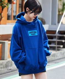 Paragraph | 【PARAGRAPH/パラグラフ】 スクエアワンポイントフーディー/NO.006/ワンポイントロゴ/スウェットパーカー/ユニセックス/フリーサイズ(パーカー)