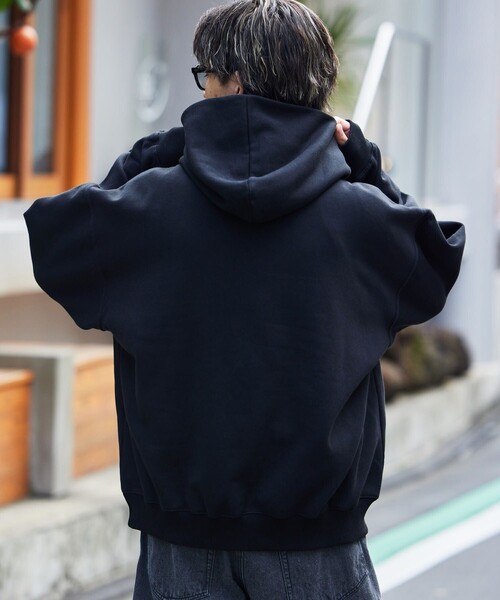 Paragraph（パラグラフ）の「【PARAGRAPH/パラグラフ】 スクエアワンポイントフーディー/NO.006/ワンポイントロゴ/スウェットパーカー/ユニセックス/フリーサイズ（パーカー・メンズ・ブラック/チャコールグレー/ライトグレー/ネイビー・ﾌﾘ-）」の20枚目の写真