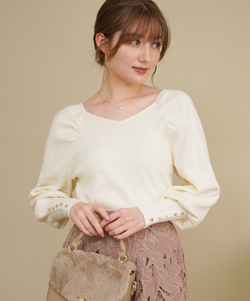 NOELA（ノエラ）の「ボリュームスリーブニット（ニット/セーター・レディース・オフホワイト/ボルドー/ベージュ/ブラック・フリー）」の13枚目の写真