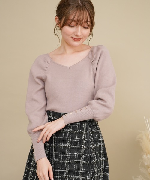 NOELA（ノエラ）の「ボリュームスリーブニット（ニット/セーター・レディース・オフホワイト/ボルドー/ベージュ/ブラック・フリー）」の21枚目の写真