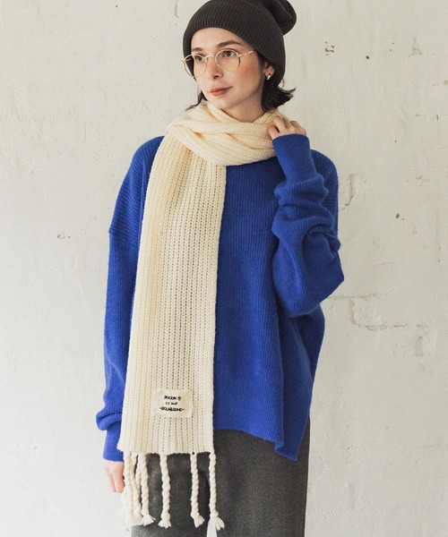 coca(coca)(コカ)の「もこもこタッセルマフラー(マフラー・レディース・ホワイト/ブラウン/ブラック・ONE SIZE)」の1枚目の写真