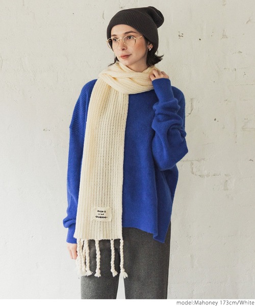 coca(coca)(コカ)の「もこもこタッセルマフラー(マフラー・レディース・ホワイト/ブラウン/ブラック・ONE SIZE)」の7枚目の写真