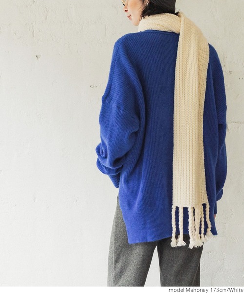 coca(coca)(コカ)の「もこもこタッセルマフラー(マフラー・レディース・ホワイト/ブラウン/ブラック・ONE SIZE)」の8枚目の写真