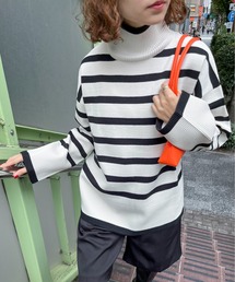 feepur | 【ハンドウォッシャブル】ハイネックボーダーニット(ニット/セーター)