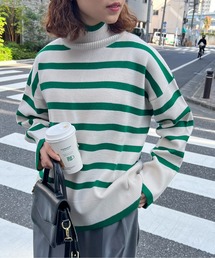 feepur | 【ハンドウォッシャブル】ハイネックボーダーニット(ニット/セーター)