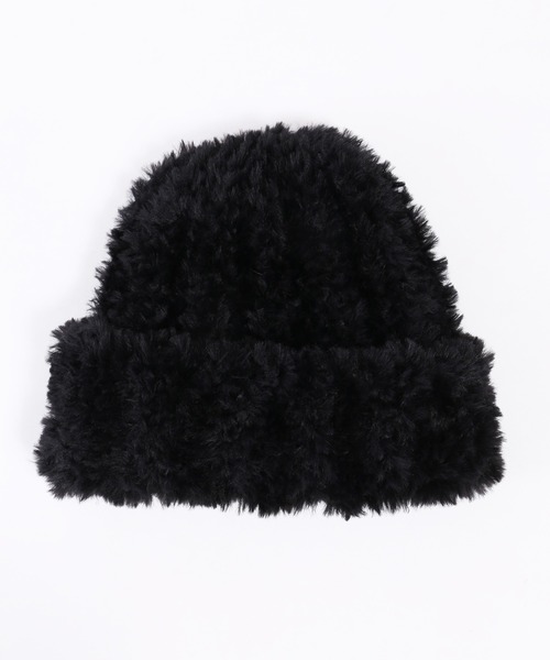 WC（ダブル シー）の「ふわふわボリュームニットキャップ（ニットキャップ/ビーニー・レディース・ブラック/ホワイト・FREE）」の7枚目の写真
