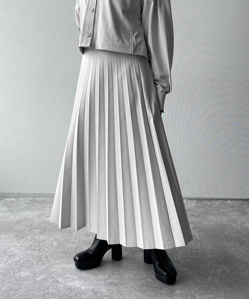 PAGEBOY（ページボーイ）の「SETUPプリーツスカート（スカート・レディース・オフホワイト/ブラック/ミント・FREE）」の2枚目の写真