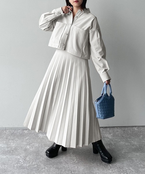 PAGEBOY（ページボーイ）の「SETUPプリーツスカート（スカート・レディース・オフホワイト/ブラック/ミント・FREE）」の6枚目の写真