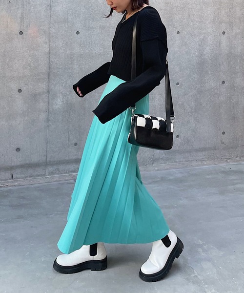 PAGEBOY（ページボーイ）の「SETUPプリーツスカート（スカート・レディース・オフホワイト/ブラック/ミント・FREE）」の15枚目の写真