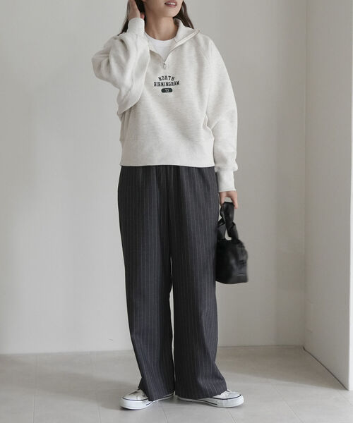 fredy emue(フレディエミュ)の「ストライプイージーセミワイドパンツ(その他パンツ・レディース・ブラック系その他/グレー系その他・38/36)」の8枚目の写真