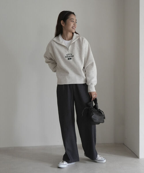 fredy emue(フレディエミュ)の「ストライプイージーセミワイドパンツ(その他パンツ・レディース・ブラック系その他/グレー系その他・38/36)」の13枚目の写真