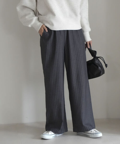 fredy emue(フレディエミュ)の「ストライプイージーセミワイドパンツ(その他パンツ・レディース・ブラック系その他/グレー系その他・38/36)」の22枚目の写真