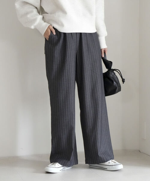 fredy emue(フレディエミュ)の「ストライプイージーセミワイドパンツ(その他パンツ・レディース・ブラック系その他/グレー系その他・38/36)」の3枚目の写真