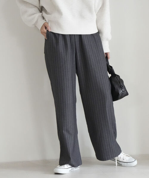 fredy emue(フレディエミュ)の「ストライプイージーセミワイドパンツ(その他パンツ・レディース・ブラック系その他/グレー系その他・38/36)」の16枚目の写真
