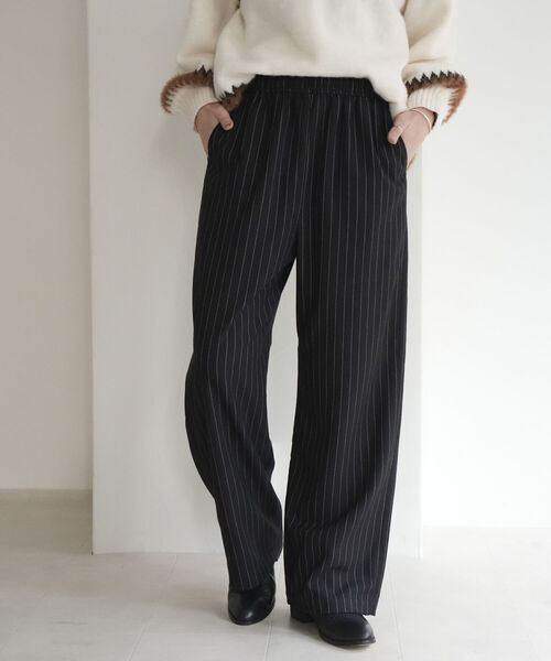 fredy emue(フレディエミュ)の「ストライプイージーセミワイドパンツ(その他パンツ・レディース・ブラック系その他/グレー系その他・38/36)」の14枚目の写真