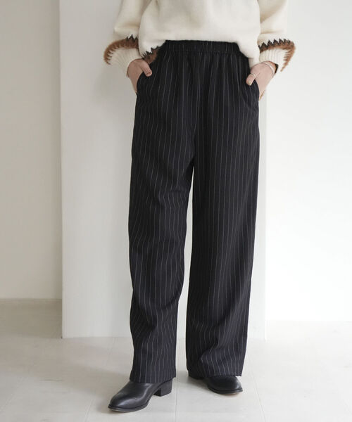 fredy emue(フレディエミュ)の「ストライプイージーセミワイドパンツ(その他パンツ・レディース・ブラック系その他/グレー系その他・38/36)」の20枚目の写真