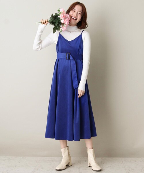 ITS'DEMO（イッツデモ）の「【ウエストマークでバランス抜群/微光沢】コーデュロイキャミワンピース（ワンピース・レディース・ブラウン系その他/アイボリー/ブルー・00）」の20枚目の写真