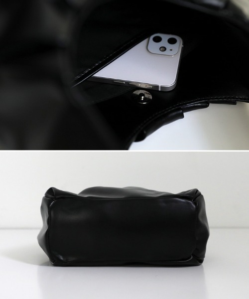 ZOZO限定】フェイクレザーワンハンドルギャザーバッグ（ハンドバッグ