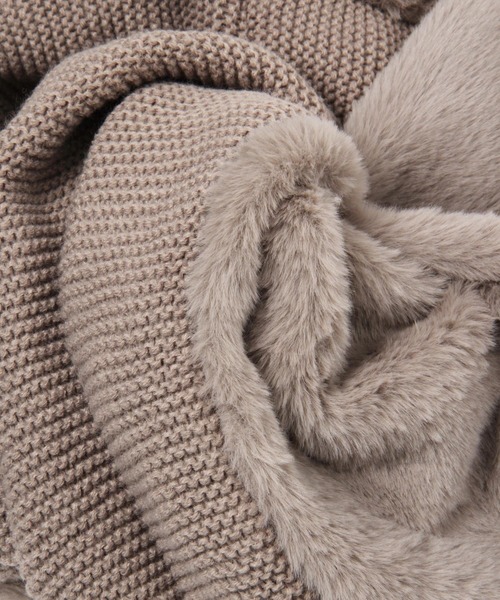 niko and...（ニコアンド）の「オリジナルフェイクファーコンビスヌード（ネックウォーマー/スヌード・レディース・その他1/モカ/アイボリー・0）」の6枚目の写真