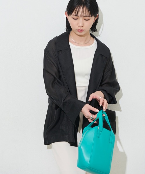 Aunt Marie's(アントマリーズ)の「オーバーサイズシアーテーラードジャケット(テーラードジャケット・レディース・ブラック/ライトグレー・FREE)」の15枚目の写真