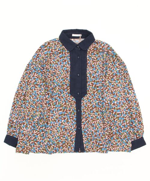 sandy（サンディー）の「【sandy】プリント切替起毛ブラウス（シャツ/ブラウス・レディース・ブラック/ブラウン/ネイビー/グレー・FREE）」の4枚目の写真