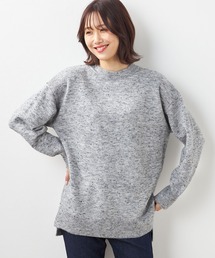 【ウォッシャブル】カラーネップニットチュニック