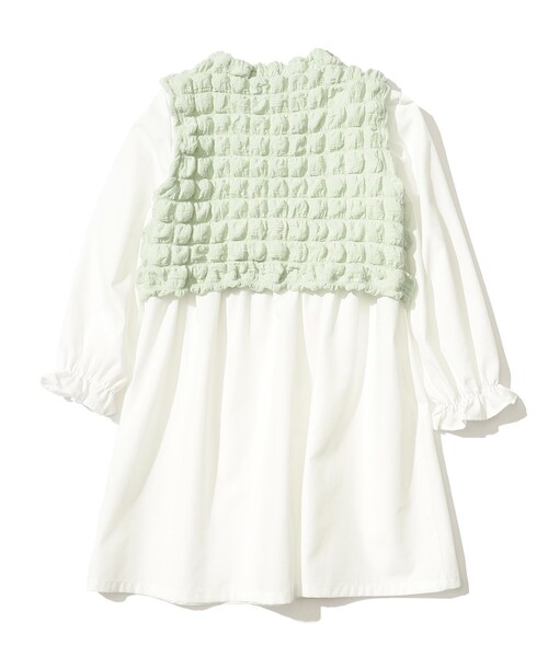 SHOO・LA・RUE（シューラルー）の「◆【110-140cm】ポコポコベスト＆ブロードワンピセット（ワンピース・キッズ・ブラック/ライトグリーン・11/12/13/14）」の13枚目の写真