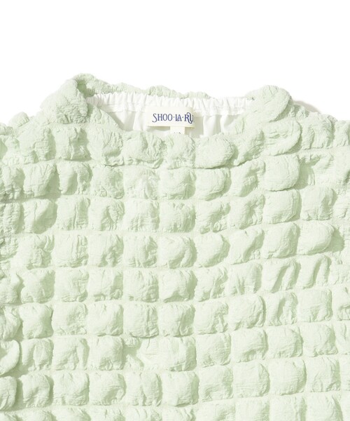 SHOO・LA・RUE（シューラルー）の「◆【110-140cm】ポコポコベスト＆ブロードワンピセット（ワンピース・キッズ・ブラック/ライトグリーン・11/12/13/14）」の3枚目の写真