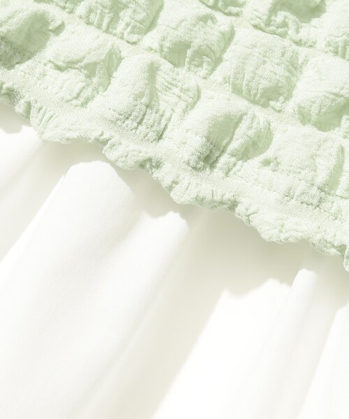 SHOO・LA・RUE（シューラルー）の「◆【110-140cm】ポコポコベスト＆ブロードワンピセット（ワンピース・キッズ・ブラック/ライトグリーン・11/12/13/14）」の14枚目の写真