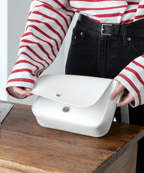 BONLECILL（ボンルシール）の「フラップスクエアミニショルダーバッグ/ ハンドバッグ（ショルダーバッグ・レディース・ブラック/オフホワイト/ライトグリーン/オレンジ・FREE）」の10枚目の写真