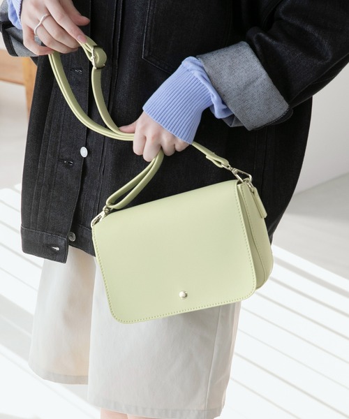 BONLECILL（ボンルシール）の「フラップスクエアミニショルダーバッグ/ ハンドバッグ（ショルダーバッグ・レディース・ブラック/オフホワイト/ライトグリーン/オレンジ・FREE）」の12枚目の写真