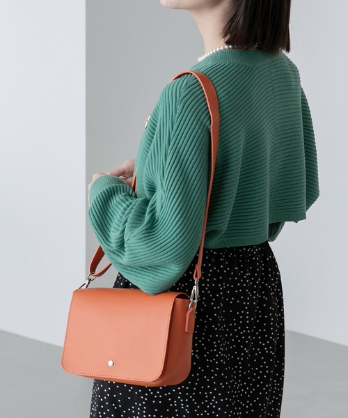 BONLECILL（ボンルシール）の「フラップスクエアミニショルダーバッグ/ ハンドバッグ（ショルダーバッグ・レディース・ブラック/オフホワイト/ライトグリーン/オレンジ・FREE）」の18枚目の写真