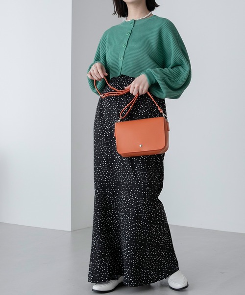 BONLECILL（ボンルシール）の「フラップスクエアミニショルダーバッグ/ ハンドバッグ（ショルダーバッグ・レディース・ブラック/オフホワイト/ライトグリーン/オレンジ・FREE）」の13枚目の写真