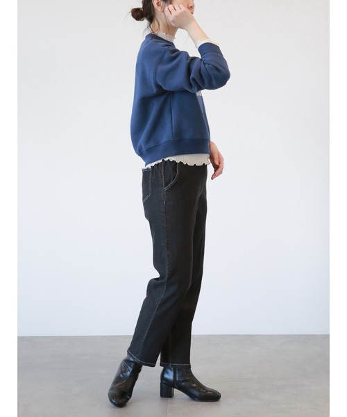 Samansa Mos2 blue(サマンサモスモスブルー)の「裏起毛ロゴスウェット(Tシャツ/カットソー・レディース・ネイビー/チャコール/トップグレー・フリ-)」の19枚目の写真