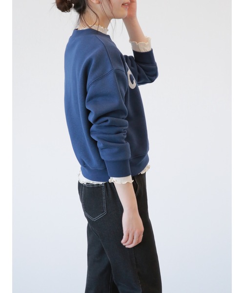 Samansa Mos2 blue(サマンサモスモスブルー)の「裏起毛ロゴスウェット(Tシャツ/カットソー・レディース・ネイビー/チャコール/トップグレー・フリ-)」の7枚目の写真