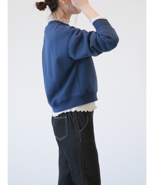 Samansa Mos2 blue(サマンサモスモスブルー)の「裏起毛ロゴスウェット(Tシャツ/カットソー・レディース・ネイビー/チャコール/トップグレー・フリ-)」の15枚目の写真