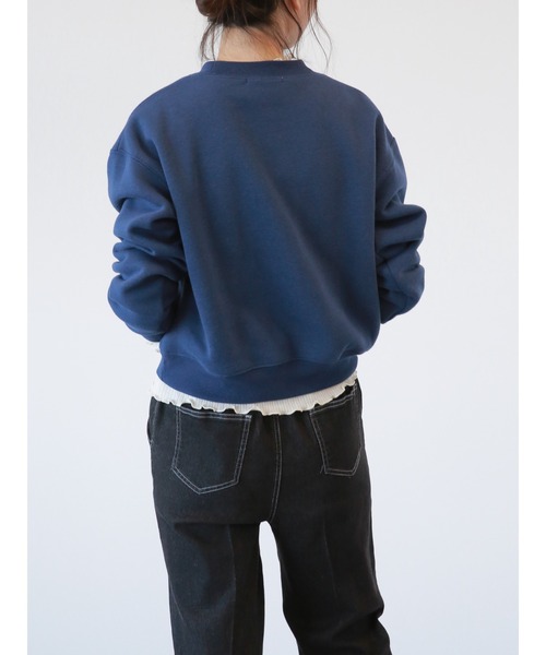 Samansa Mos2 blue(サマンサモスモスブルー)の「裏起毛ロゴスウェット(Tシャツ/カットソー・レディース・ネイビー/チャコール/トップグレー・フリ-)」の11枚目の写真