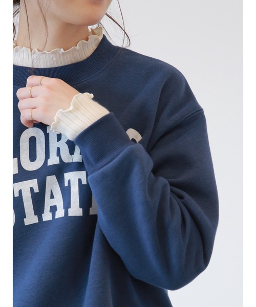 Samansa Mos2 blue(サマンサモスモスブルー)の「裏起毛ロゴスウェット(Tシャツ/カットソー・レディース・ネイビー/チャコール/トップグレー・フリ-)」の20枚目の写真