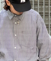 Java | 《JaVaジャバ コラボ》1枚でマルチウェイ。コットン100％胸刺繍ストライプシャツ(シャツ/ブラウス)