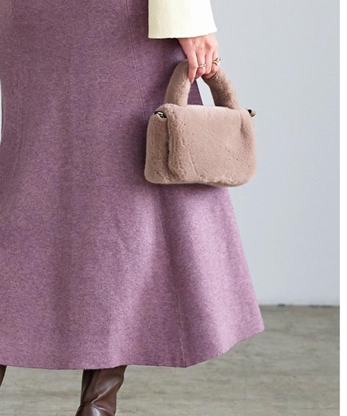 KOBE LETTUCE（コウベレタス）の「2wayエコファーハンドバッグ（ハンドバッグ・レディース・グレイッシュベージュ/ブラック/オフホワイト・FREE）」の6枚目の写真