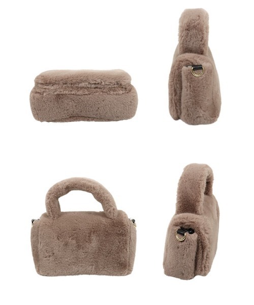 KOBE LETTUCE（コウベレタス）の「2wayエコファーハンドバッグ（ハンドバッグ・レディース・グレイッシュベージュ/ブラック/オフホワイト・FREE）」の9枚目の写真