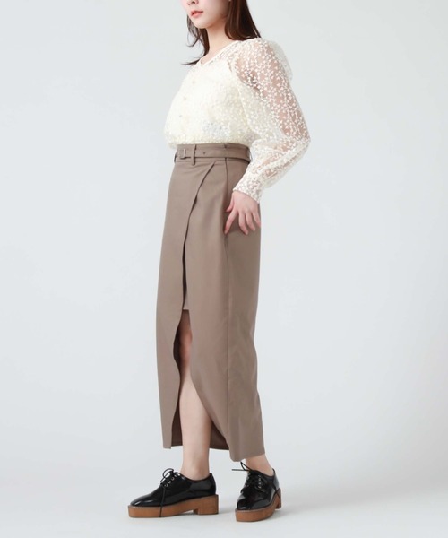 archives(アルシーヴ)の「ポケット付きレイヤードスカート(スカート・レディース・ブラック/モカ/アイボリー・MEDIUM)」の5枚目の写真