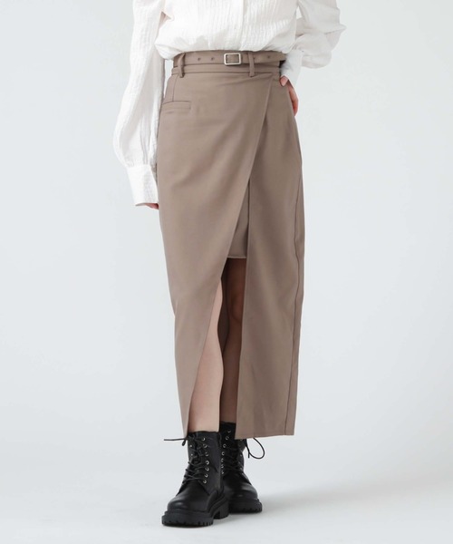 archives(アルシーヴ)の「ポケット付きレイヤードスカート(スカート・レディース・ブラック/モカ/アイボリー・MEDIUM)」の9枚目の写真