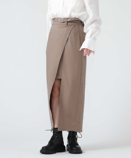 archives(アルシーヴ)の「ポケット付きレイヤードスカート(スカート・レディース・ブラック/モカ/アイボリー・MEDIUM)」の10枚目の写真