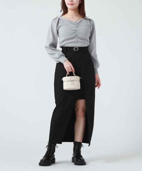 archives(アルシーヴ)の「ポケット付きレイヤードスカート(スカート・レディース・ブラック/モカ/アイボリー・MEDIUM)」の12枚目の写真