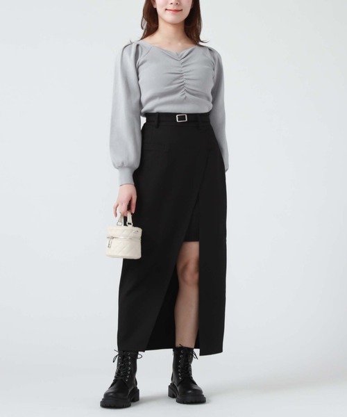 archives(アルシーヴ)の「ポケット付きレイヤードスカート(スカート・レディース・ブラック/モカ/アイボリー・MEDIUM)」の13枚目の写真