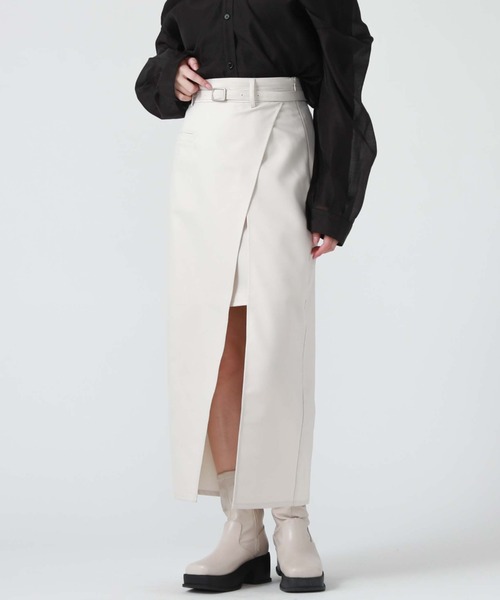 archives(アルシーヴ)の「ポケット付きレイヤードスカート(スカート・レディース・ブラック/モカ/アイボリー・MEDIUM)」の18枚目の写真