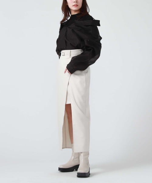 archives(アルシーヴ)の「ポケット付きレイヤードスカート(スカート・レディース・ブラック/モカ/アイボリー・MEDIUM)」の21枚目の写真