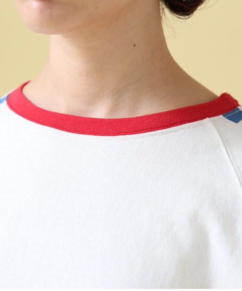 AVIREX（アヴィレックス）の「BI-COLOR LOGO GRAPHIC TOPS/ バイカラーロゴグラフィックトップス（Tシャツ/カットソー・レディース・ブラック/オフホワイト・FREE）」の13枚目の写真