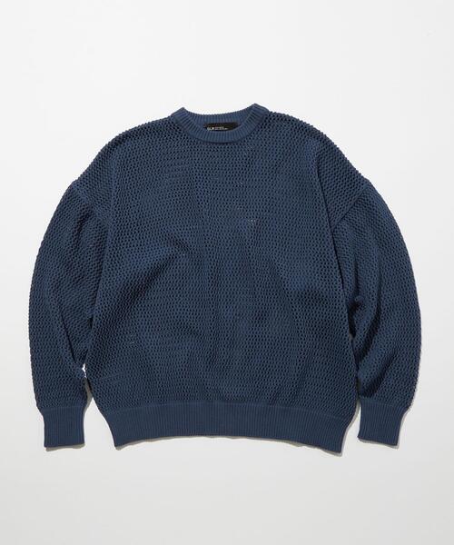 green label relaxing(グリーンレーベルリラクシング)の「【WEB限定】<GLR or> シアー 長袖 プルオーバー ニット -ユニセックス-(ニット/セーター・メンズ・オフホワイト/ブラック/ライトブルー・S/M/L)」の1枚目の写真